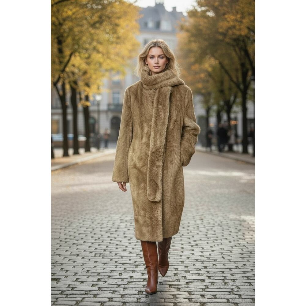 Vintage Women’s 1950’s Tissavel Of France For Country Pacer Faux Fur Coat Size L